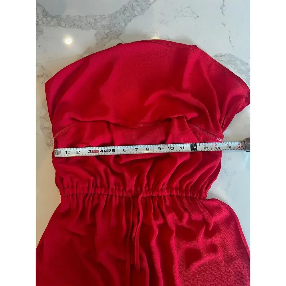 Women's Red Split Side Adjustable Strap Midi Dress Size M New With Tags - Picture 8 of 13